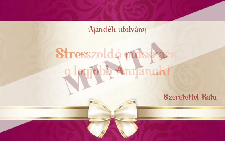 masszázs ajándék utalvány - minta