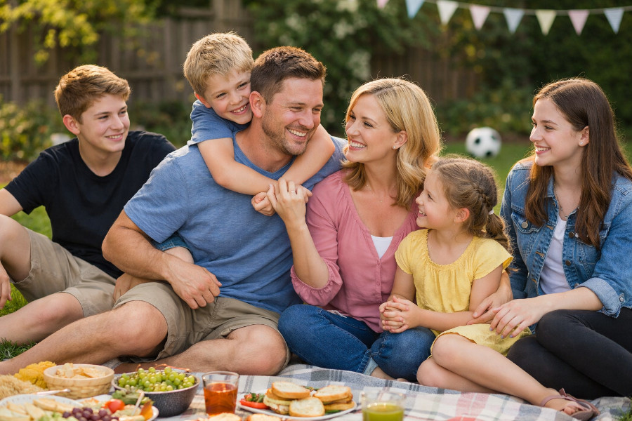 mozaikcsalád piknikezik